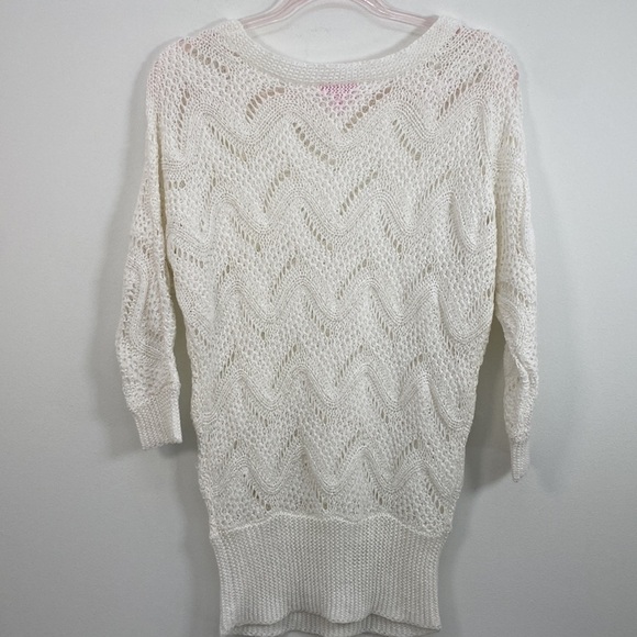 Lilly Pulitzer Open Knit Top Dolman Sleeve Women's XS/S White - Picture 5 of 10